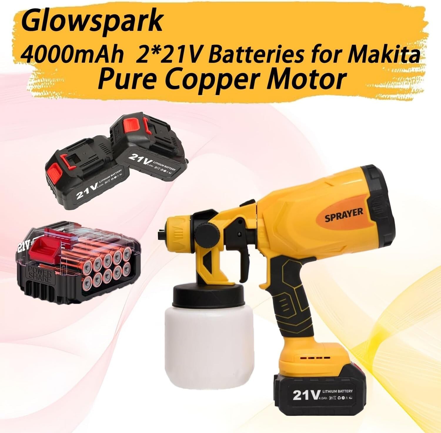 Electric Paint Gun with 3 Spray Patterns & Ergonomic Design - Home Painting Tool