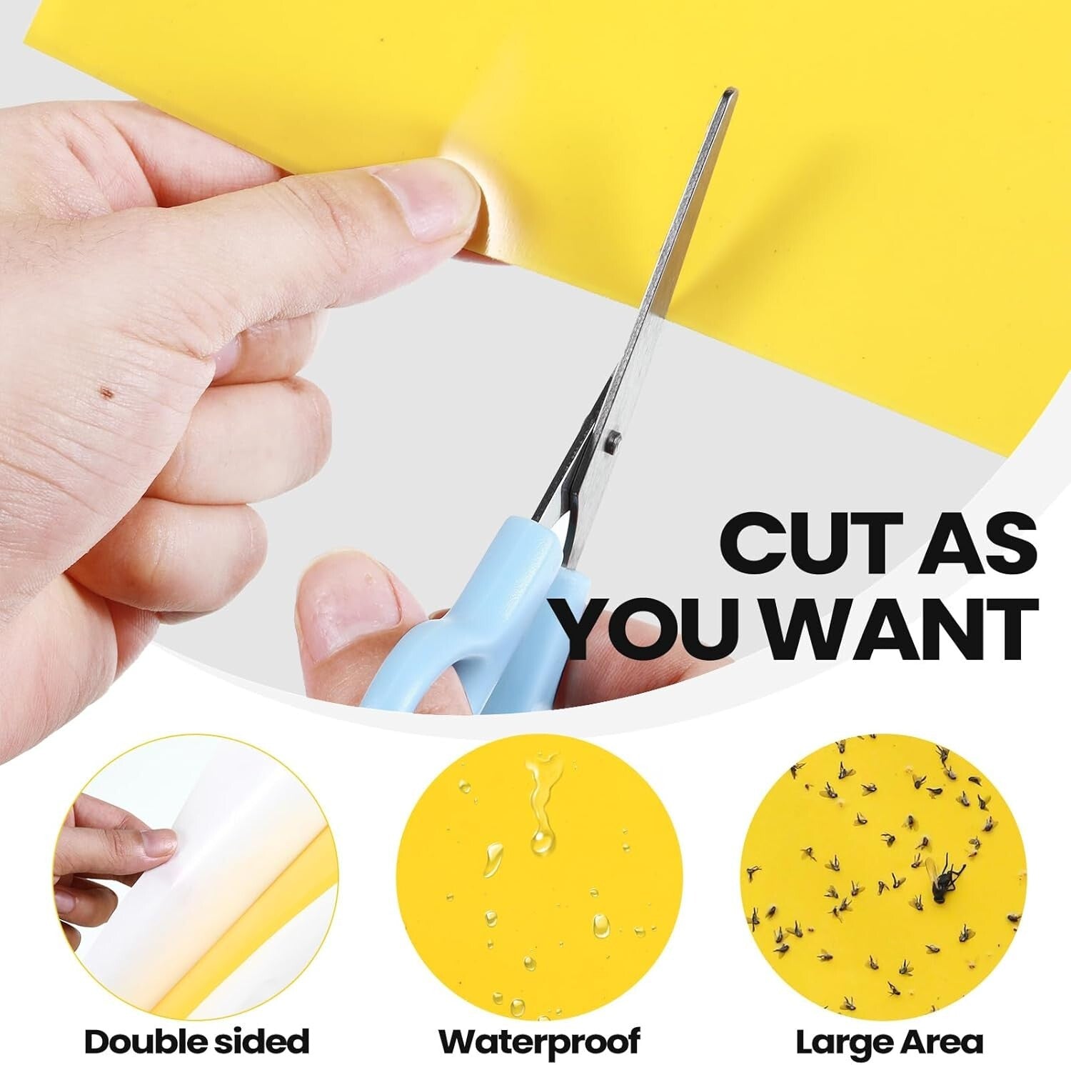 Versatile 250 Pcs Double-Sided Sticky Traps for Flying Insects - Classic Yellow