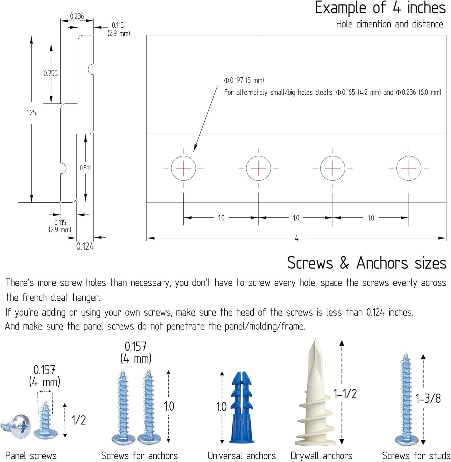 Complete 18" Picture Hanger System with Interlocking Brackets - 180 lbs Capacity