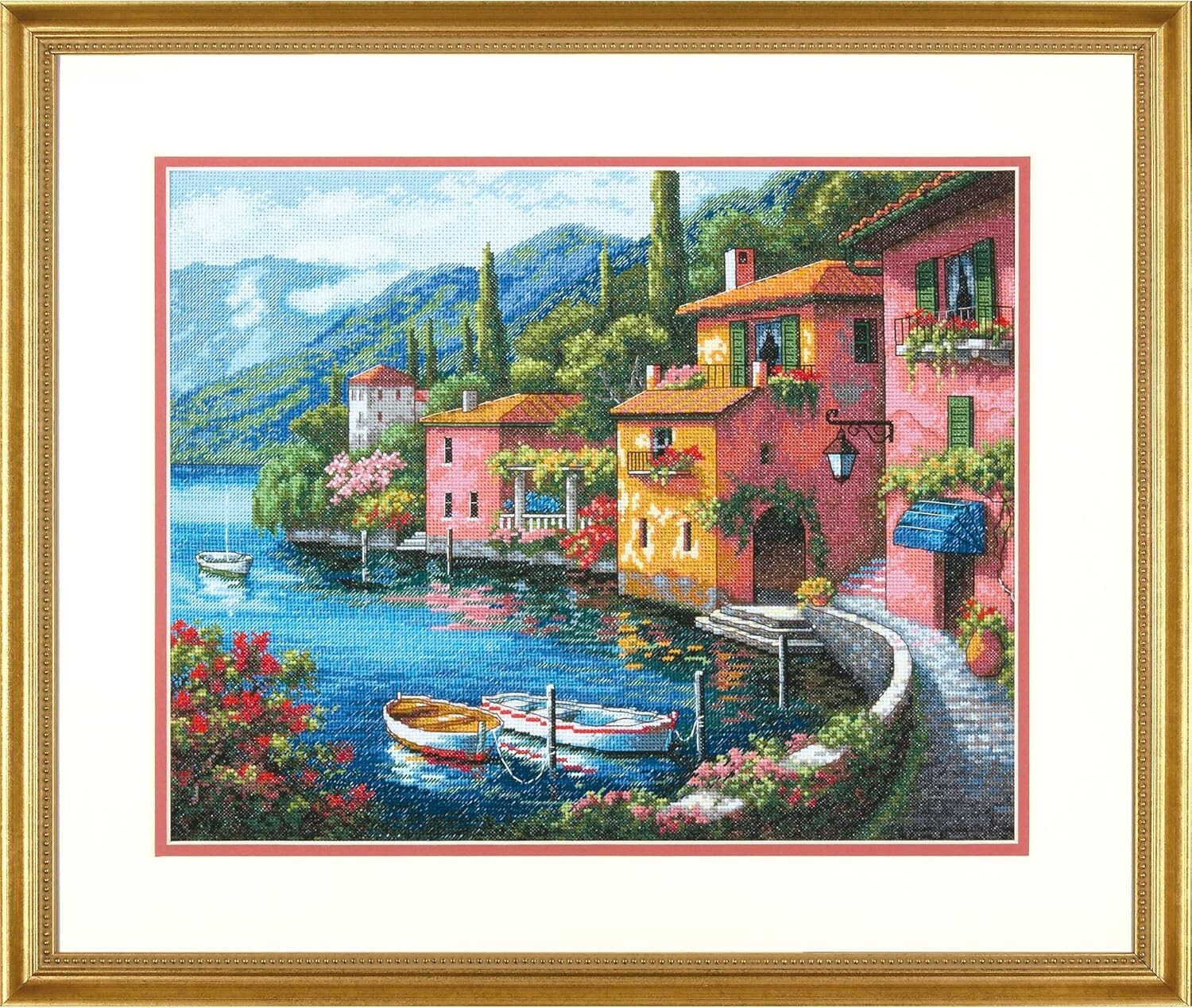 Golden Seaside Summer Village Advanced Counted Cross Stitch Kit - 15'' x 12''