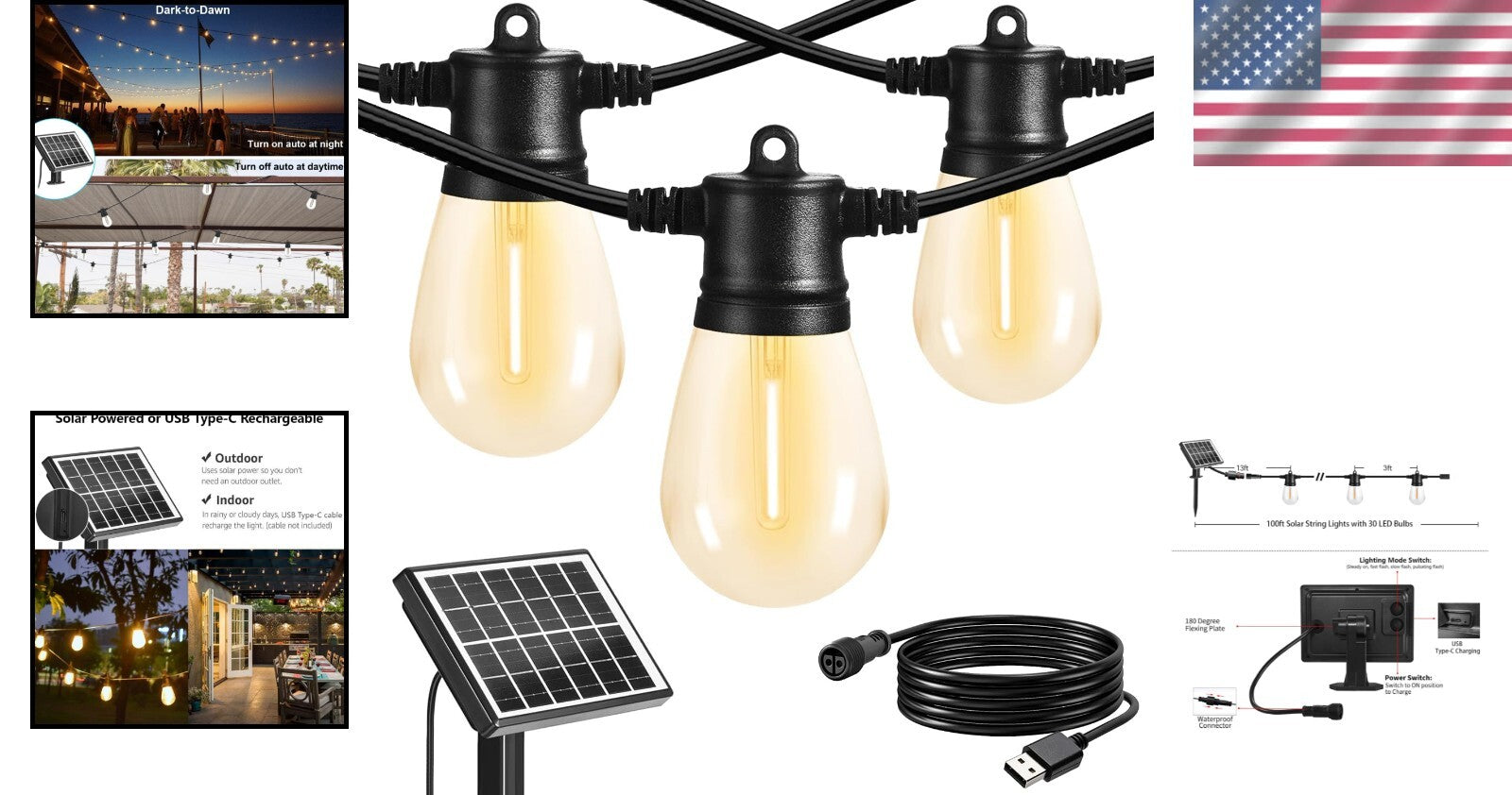 Waterproof & Shatterproof Solar LED String Lights - Perfect for All Occasions