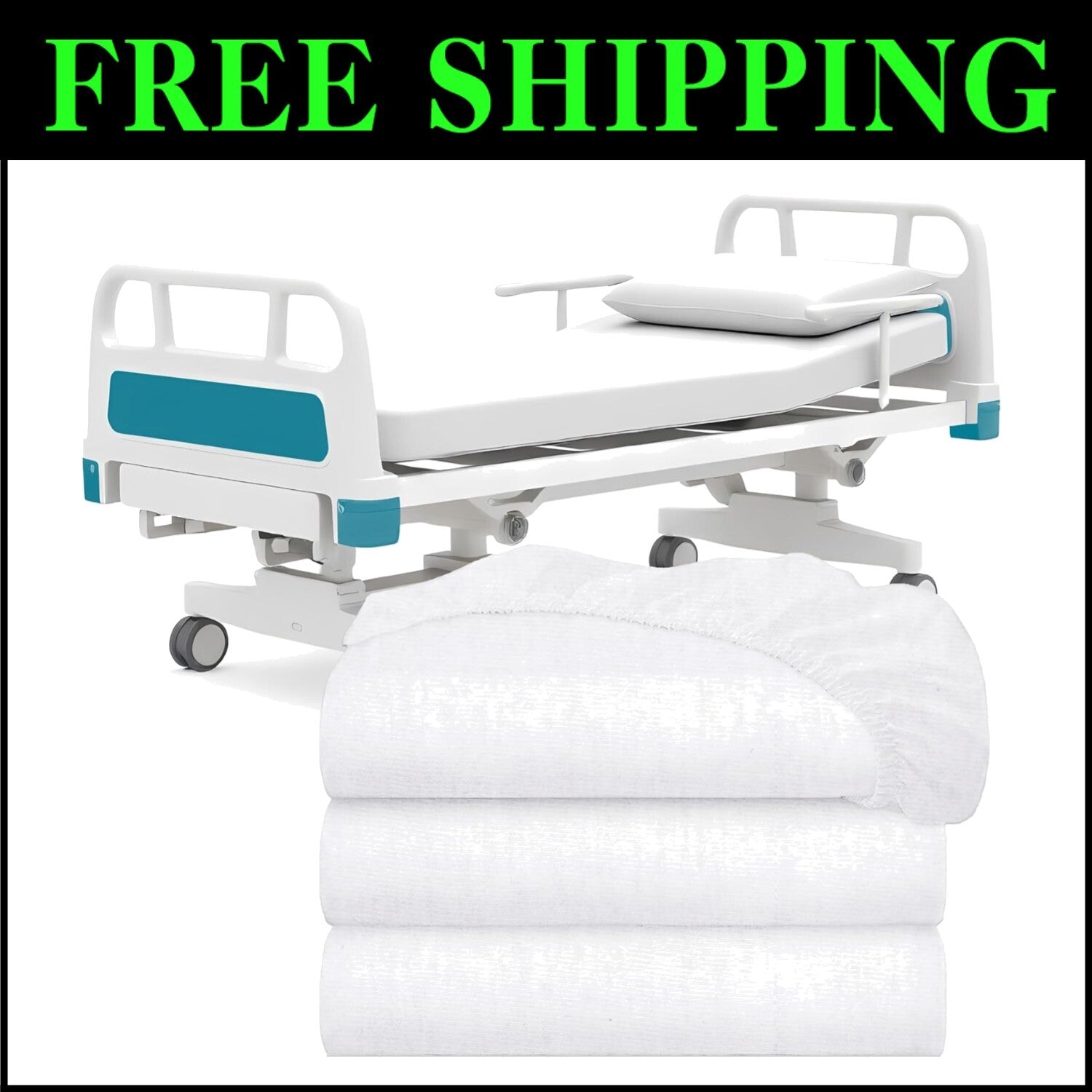 Durable Machine Washable Hospital Bed Sheets - Set of 3, 36" x 80" Size