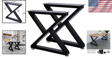 Load image into Gallery viewer, Set of 2 Heavy-Duty Z-Shape Metal Coffee Table Legs - 16 Inch Industrial Design