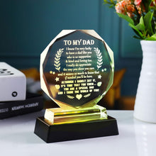 Load image into Gallery viewer, Elegant Glass Keepsake for Dad with LED Base - Meaningful Gift for Any Occasion