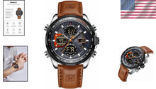 Load image into Gallery viewer, Luxury Men's Military Watch - Stylish, Water-Resistant &amp; Dual Display Function