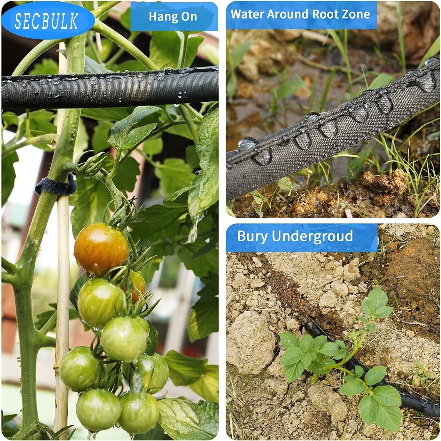 Durable Dual-Layer 100 ft Soaker Hose with Linkable Design for Garden Irrigation