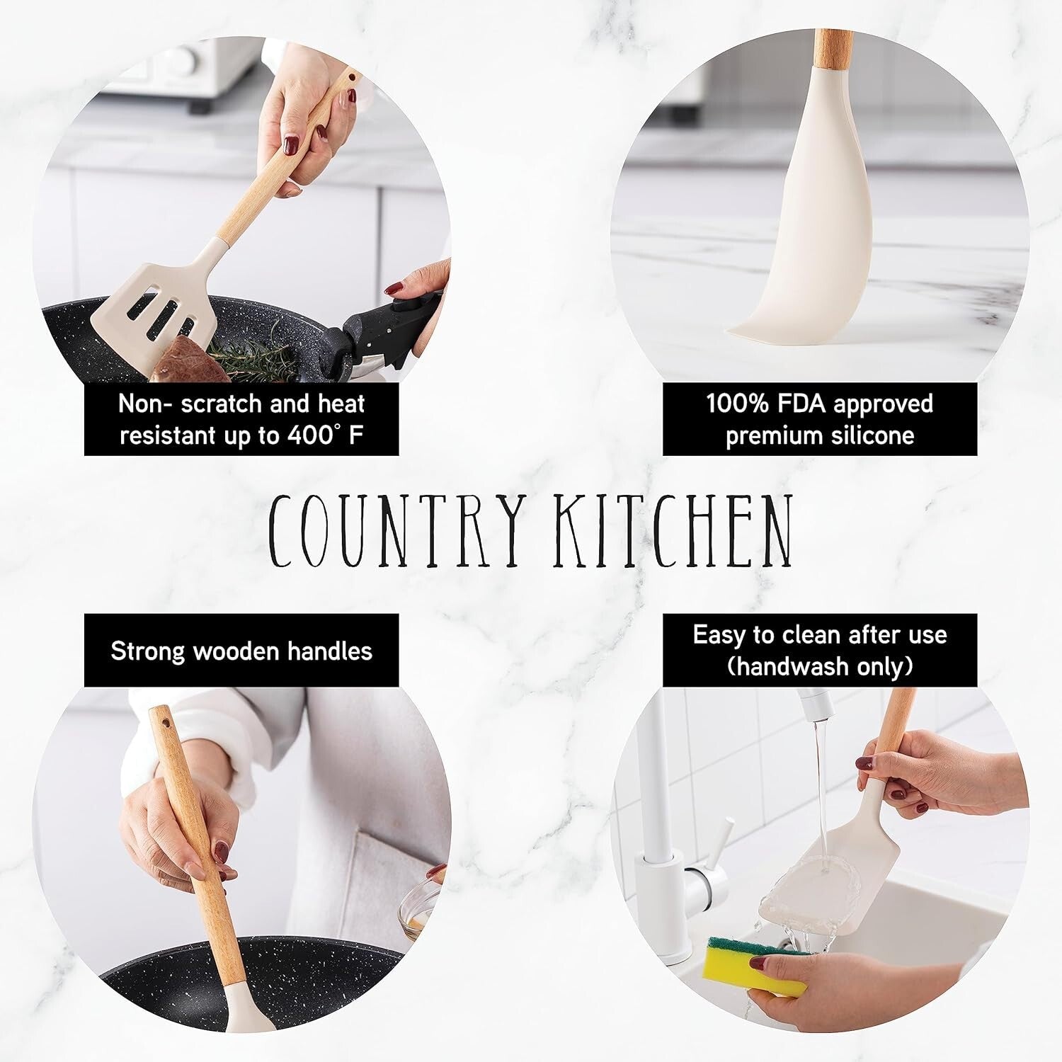 Chic 14-Piece Silicone Utensil Set - Non-Stick, BPA-Free for Modern Kitchens