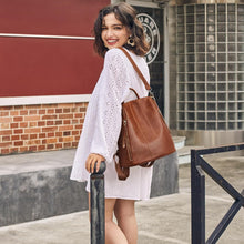 Load image into Gallery viewer, Fashionable Antitheft Leather Rucksack for Women | Perfect Travel Companion