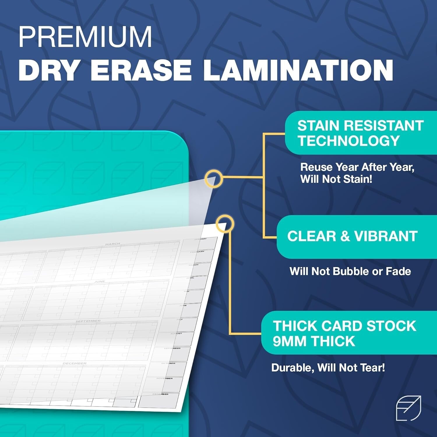 Expansive 2025 Undated Dry Erase Calendar - Ideal for Home, Office & Classroom