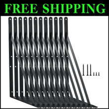 Load image into Gallery viewer, Versatile Wall Shelf Brackets - 12 Pack L 14'' x H 10'' for Easy Installation