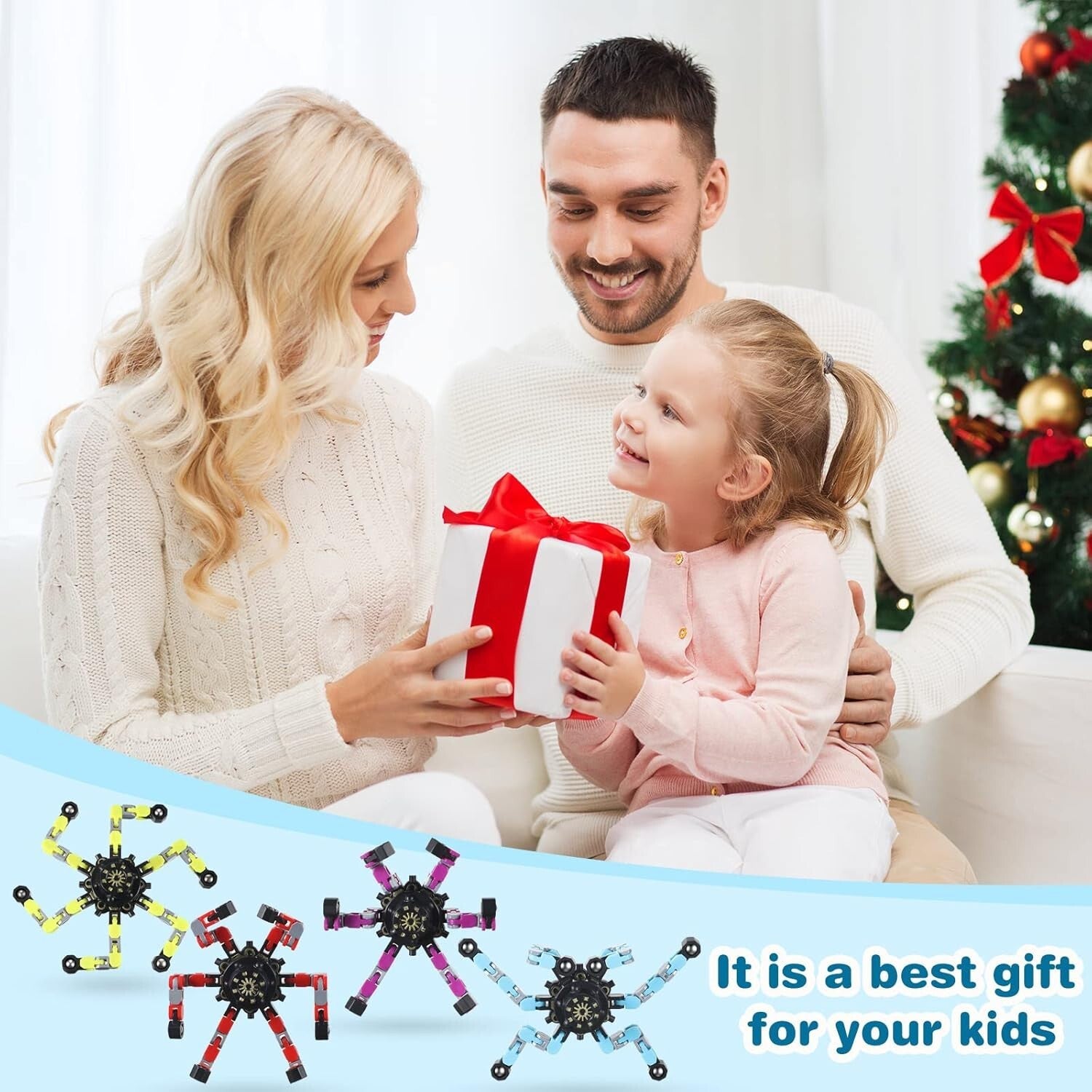 64 Pack Transformable Sensory Fidget Spinners - Stress Relief Toys for All Ages