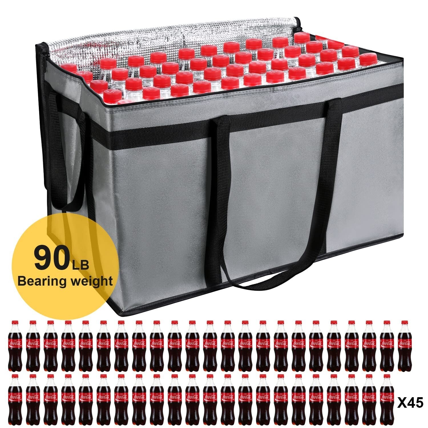 Extra Large Insulated Cooler Bags - Triple-Layer Thermal Protection for Delivery