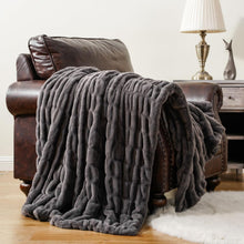 Load image into Gallery viewer, Soft and Stylish 50”x60” Faux Fur Throw Blanket - Elegant Design for All Seasons