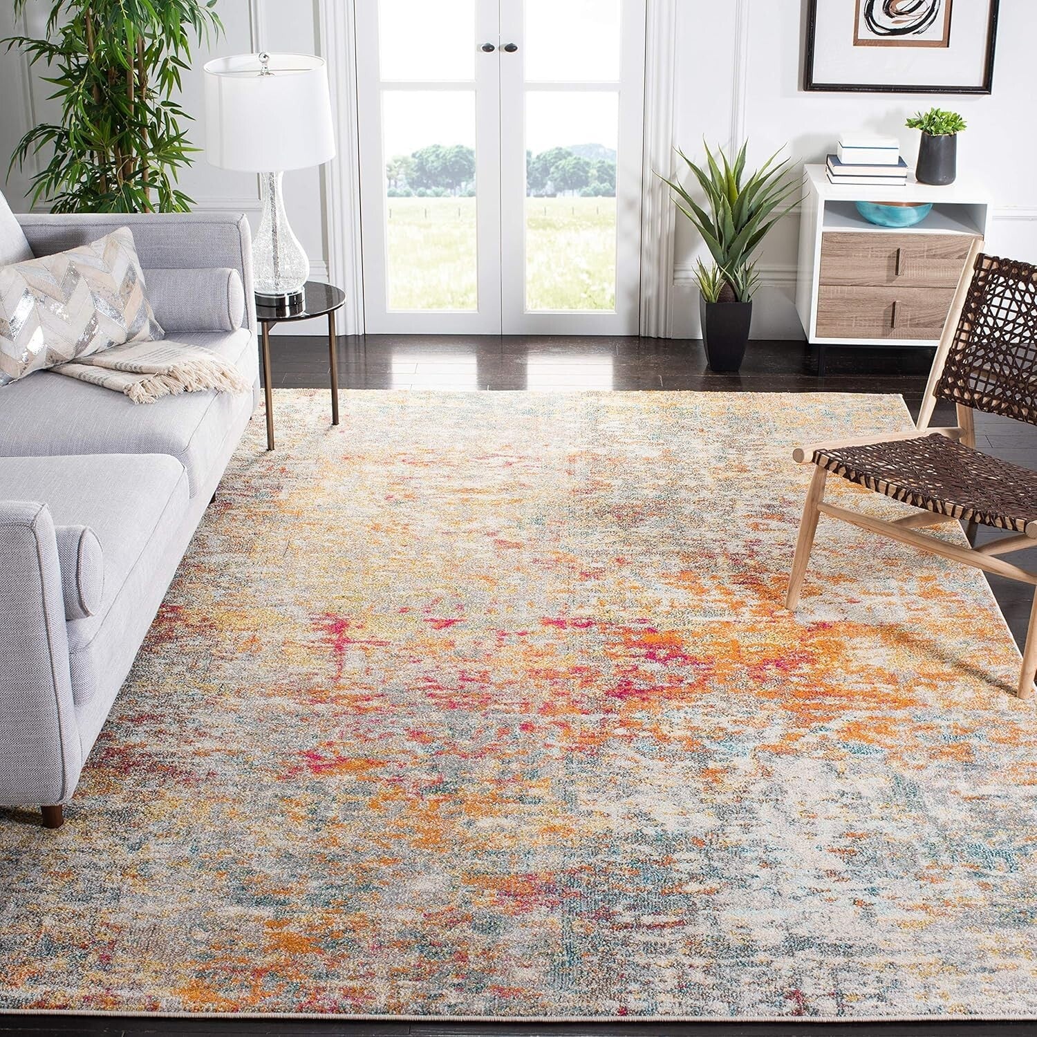 Kid & Pet-Friendly 9' x 12' Area Rug - Stain Resistant Modern Abstract Design