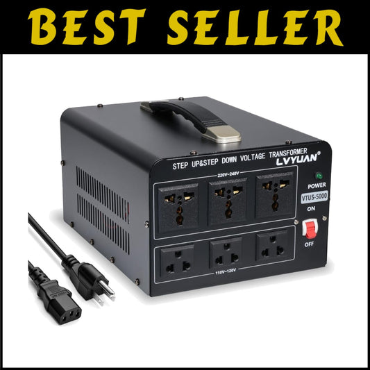 Step Up/Down 5000W Voltage Converter - Multi Function with 3 Universal Outlets