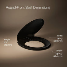 Load image into Gallery viewer, Sleek Black Toilet Seat with ReadyLatch for Effortless Cleaning &amp; Comfort