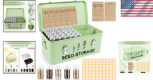 Load image into Gallery viewer, 60 Slot Metal Seed Storage Organizer with Safety Locks and Labels for Gardeners