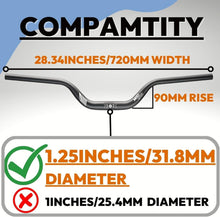 Load image into Gallery viewer, Upgrade Your Ride: 31.8mm Mountain Bike Handlebar with 90mm Rise &amp; Easy Install