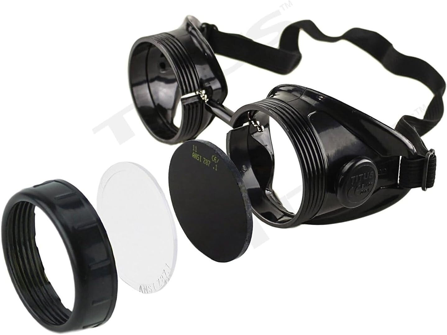 Industrial Quality Adjustable Welding Goggles with UV Protection & Scratch Re...