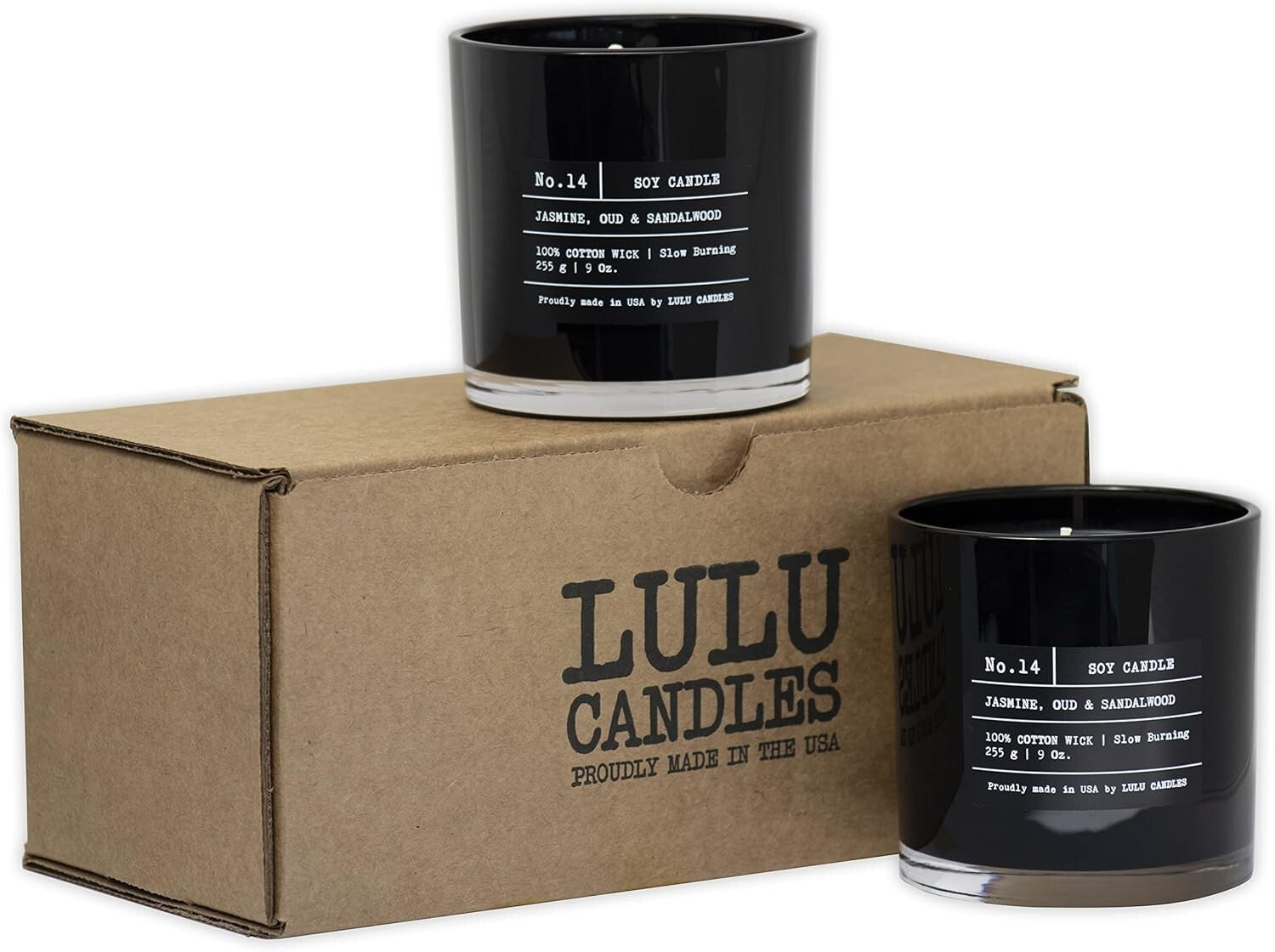 Eco-Friendly Jasmine, Oud & Sandalwood Candle Duo - Highly Scented & Memorable
