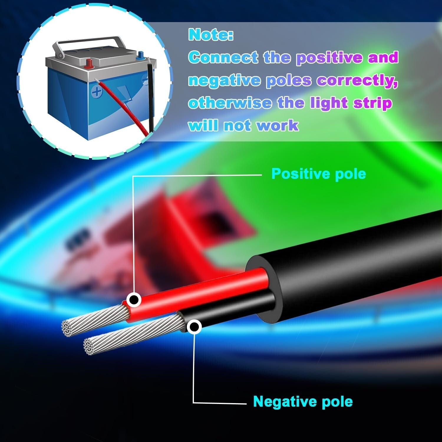 Customizable 50FT LED Strip Lights for Boats - IP67 Waterproof & App Controlled