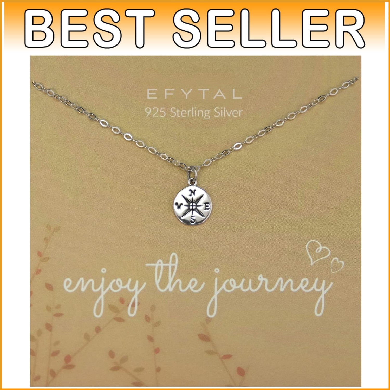 Elegant Compass Necklace for Graduation - 925 Sterling Silver or Gold Plated