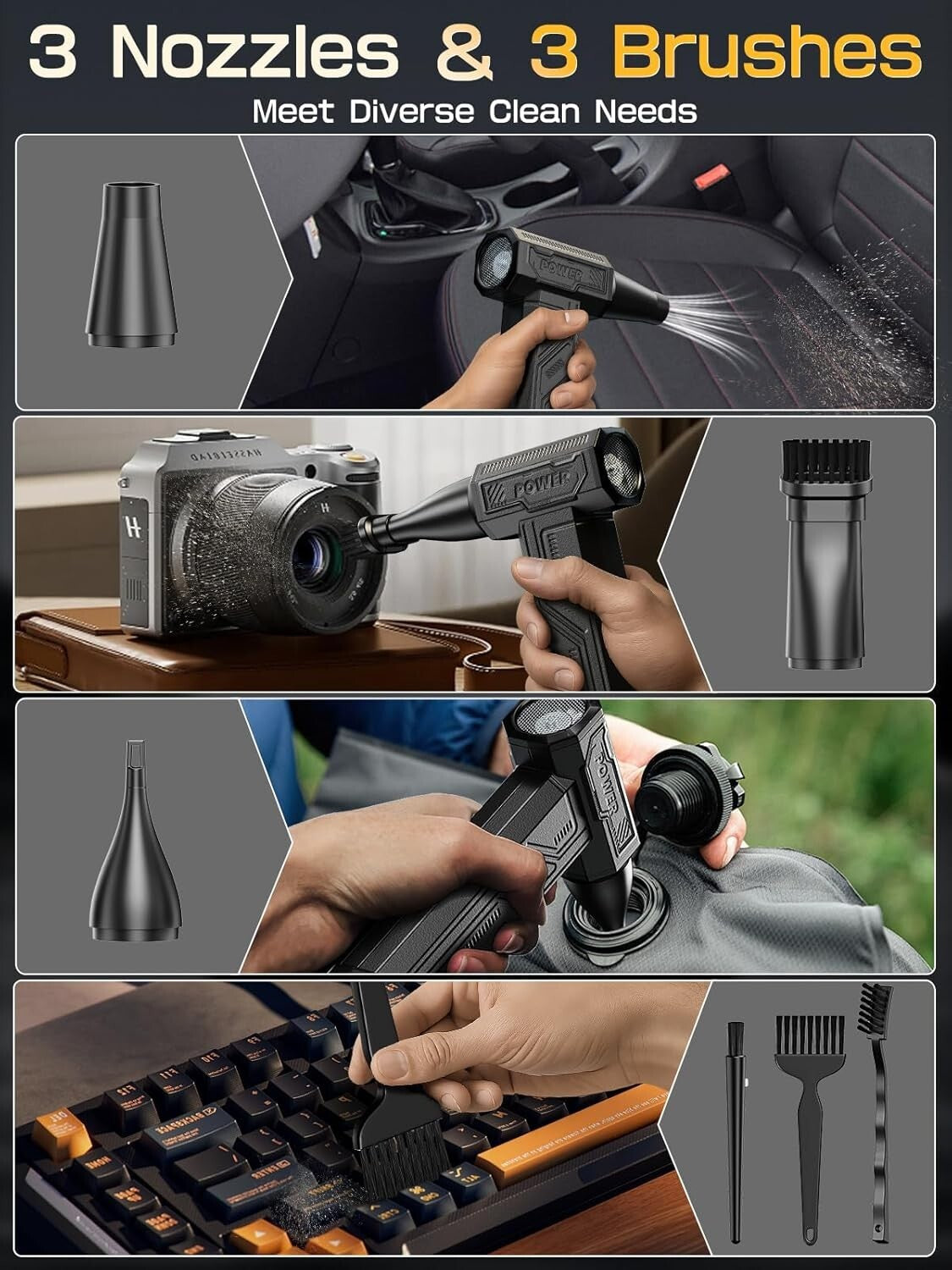 Eco-Friendly Electric Air Duster - Lightweight & Powerful Compressed Air Tool