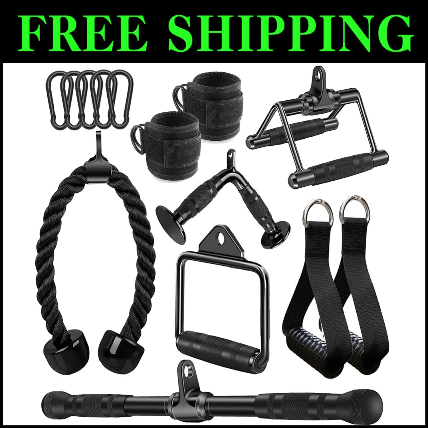 Multi-Functional Solid Steel Gym Attachments - Strengthen Your Training Routine