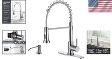 Load image into Gallery viewer, Dual Function Brushed Nickel Kitchen Faucet &amp; Soap Dispenser - Modern Style