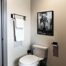 Load image into Gallery viewer, Whimsical Black Floating Frame Bathroom Art Set of 2 - Vintage Humor Prints