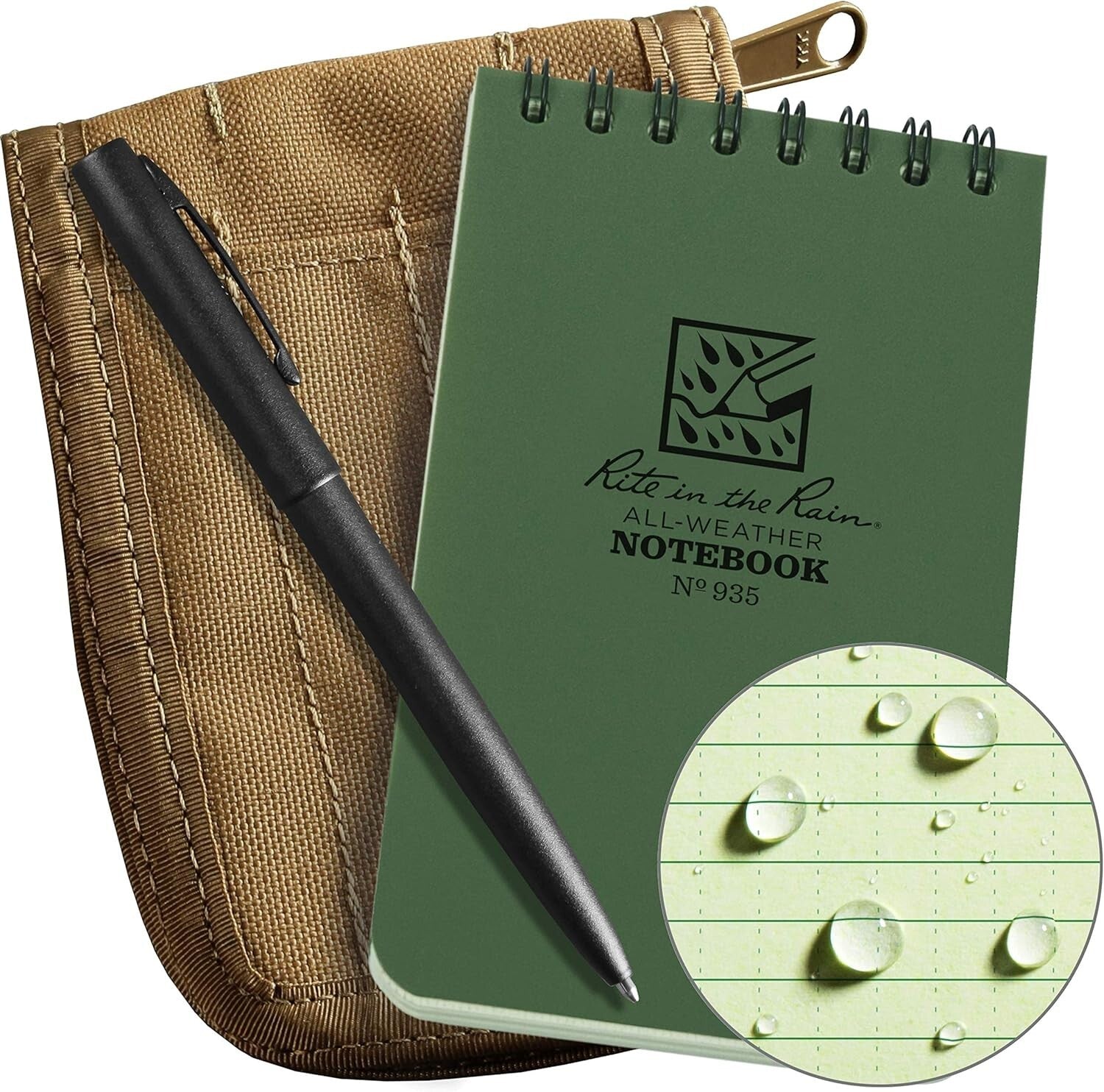 Rugged 3x5 Weatherproof Notebook Set - CORDURA Fabric & Black All-Weather Pen