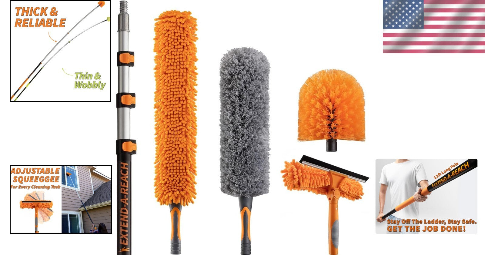 Versatile Extendable Duster Kit - Perfect for High Ceiling Dusting & Windows