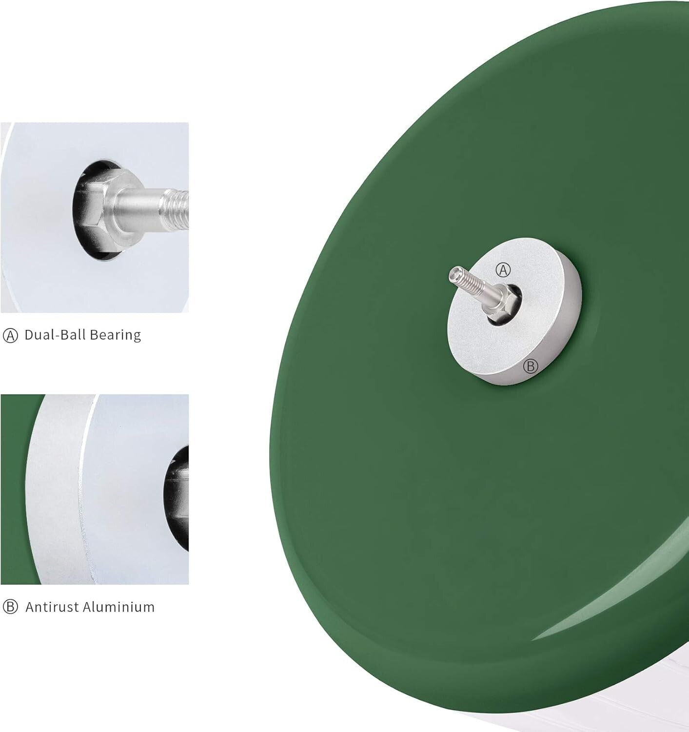 Durable Dark Green Hamster Exercise Wheel - Quiet Spinner with Adjustable Stand