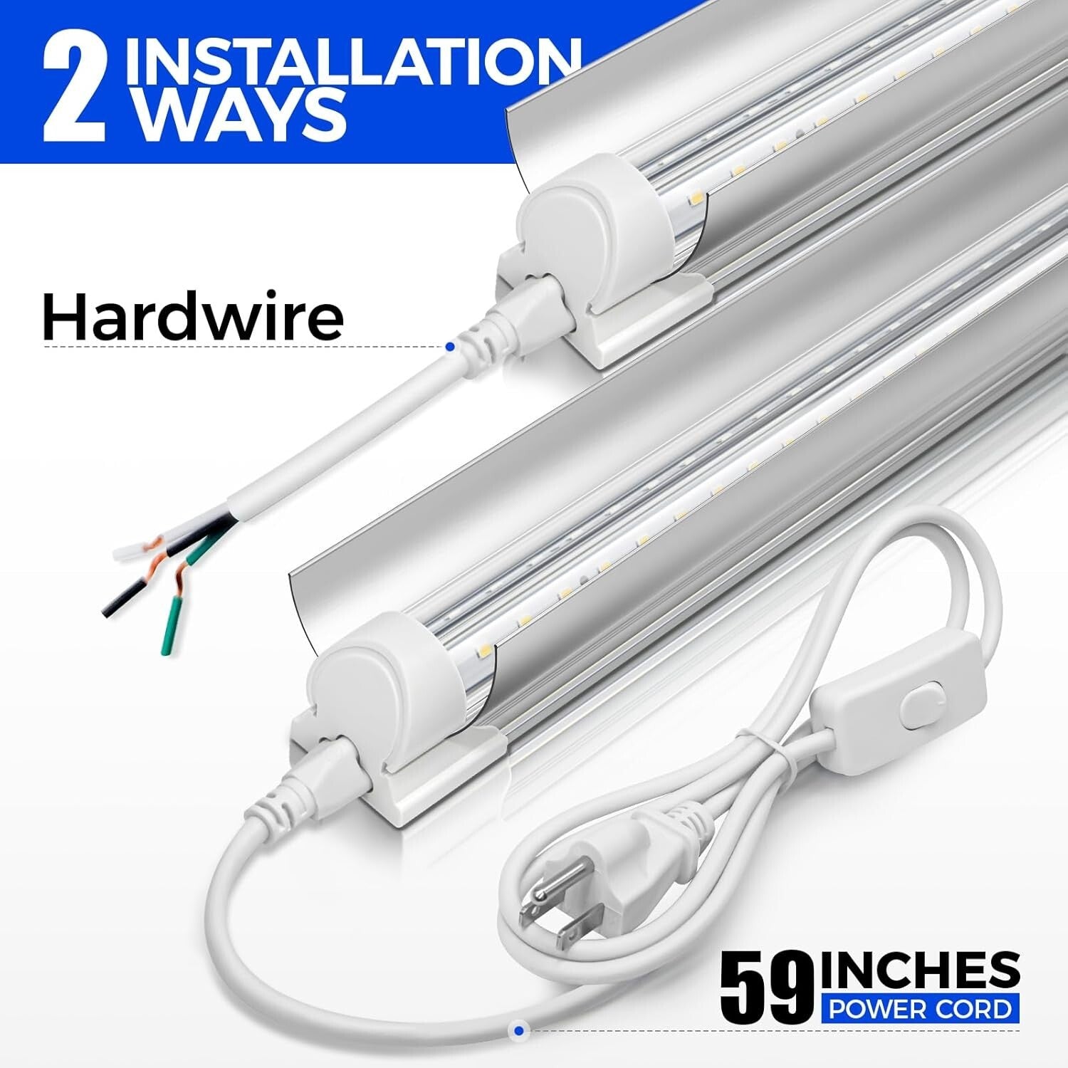 Ultra Bright Linked 4FT LED Ceiling Lights - 40W, Ideal for Workspaces, 10 Pack