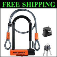 Load image into Gallery viewer, Heavy-Duty 7 Bike U-Lock with 4ft Security Cable &amp; Ergonomic Keys - Black Steel