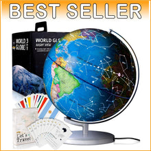Load image into Gallery viewer, 9" Illuminated Kids World Globe - Interactive STEM Learning and Nightlight