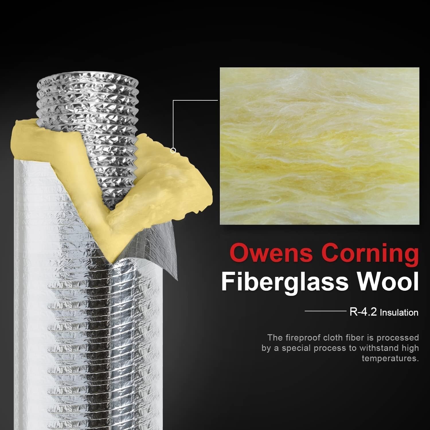 Durable 4 Inch Insulated Flexible Duct - Ideal for HVAC and Ventilation