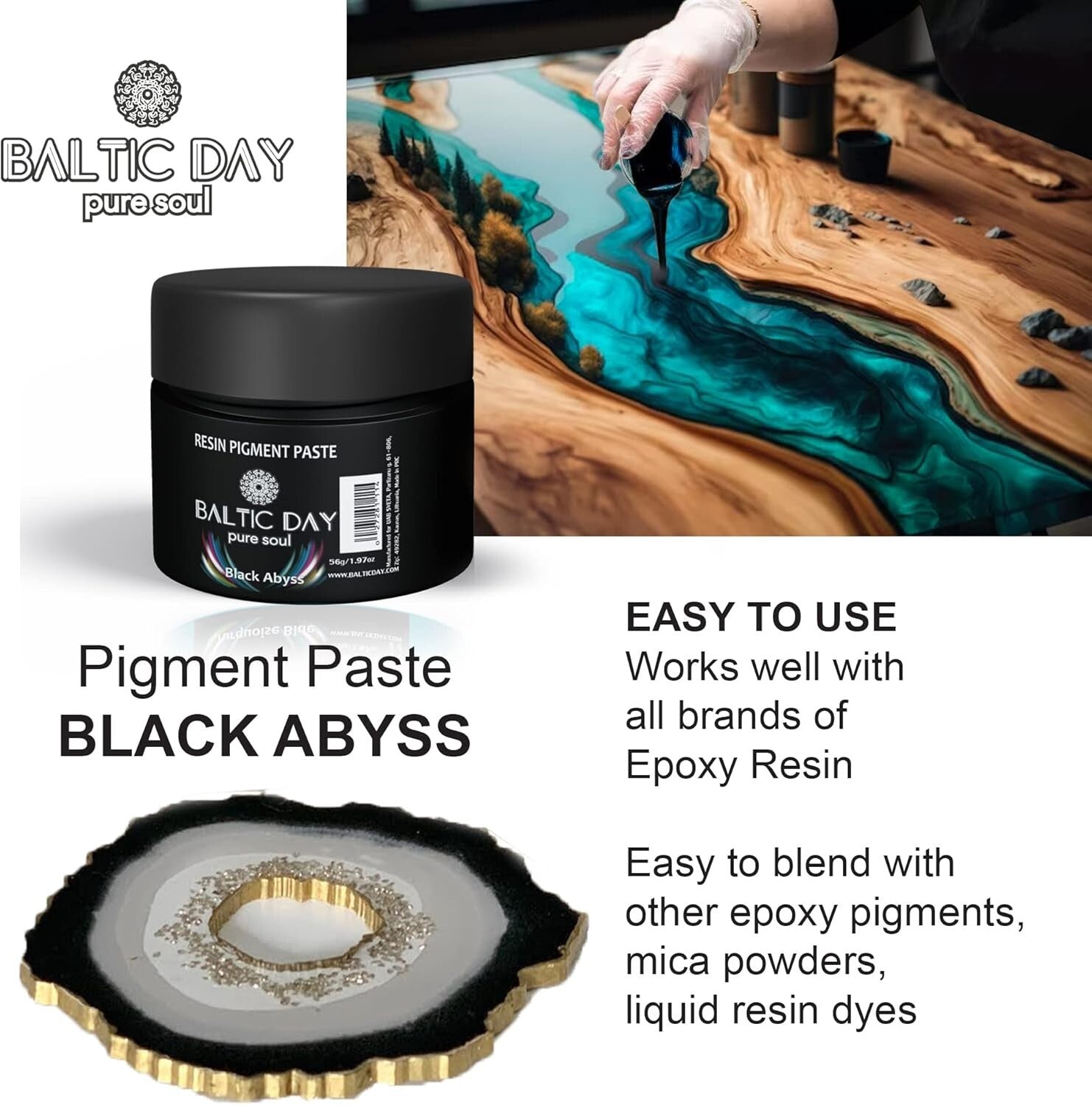 50-Piece Epoxy Resin Pigment Paste Set for Vibrant Arts & Crafts - 10g Jars