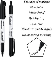Load image into Gallery viewer, Versatile Permanent Markers Set - 100 Black Fine Point for All Surfaces