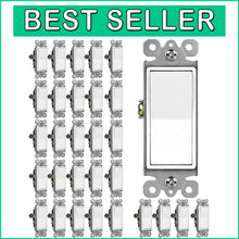Load image into Gallery viewer, Versatile 3-Way Light Switch - 30-Pack Paddle Rocker, 120/277V, UL Certified