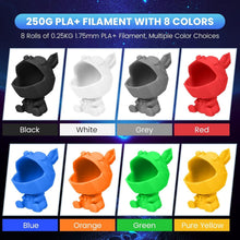 Load image into Gallery viewer, Strong &amp; Reliable 3D Printer PLA+ Filament - 8 Mini Spools 0.25kg, Multi-Color