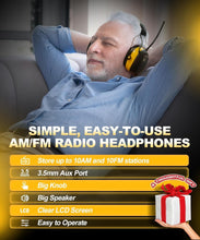Load image into Gallery viewer, User-Friendly Hearing Protection Headphones with AM/FM Radio &amp; Comfort Features