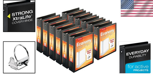 Durable 3-Inch Round Ring Binders - ClearVue Presentation View, Pack of 12