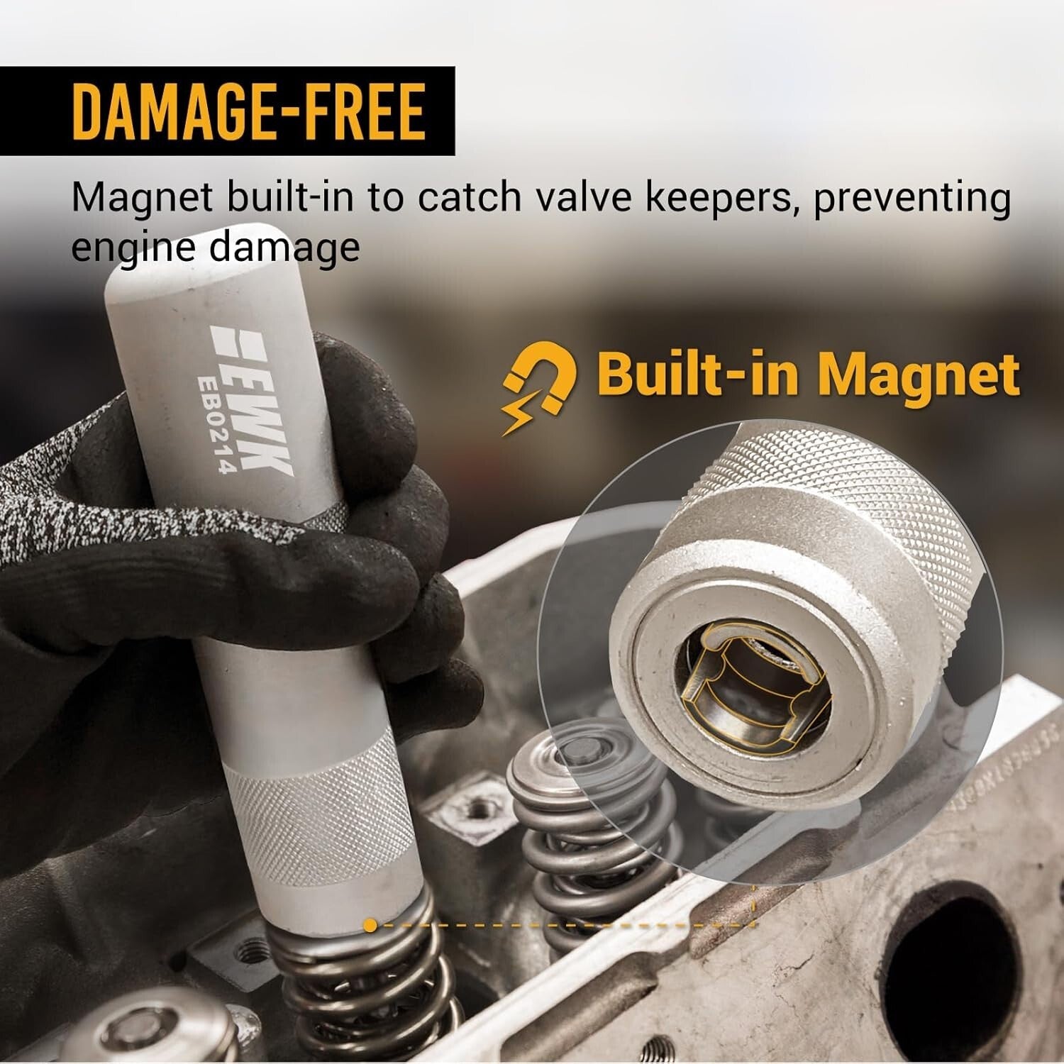 Ergonomic Valve Spring Remover & Installer with Magnet – Perfect for Mechanics
