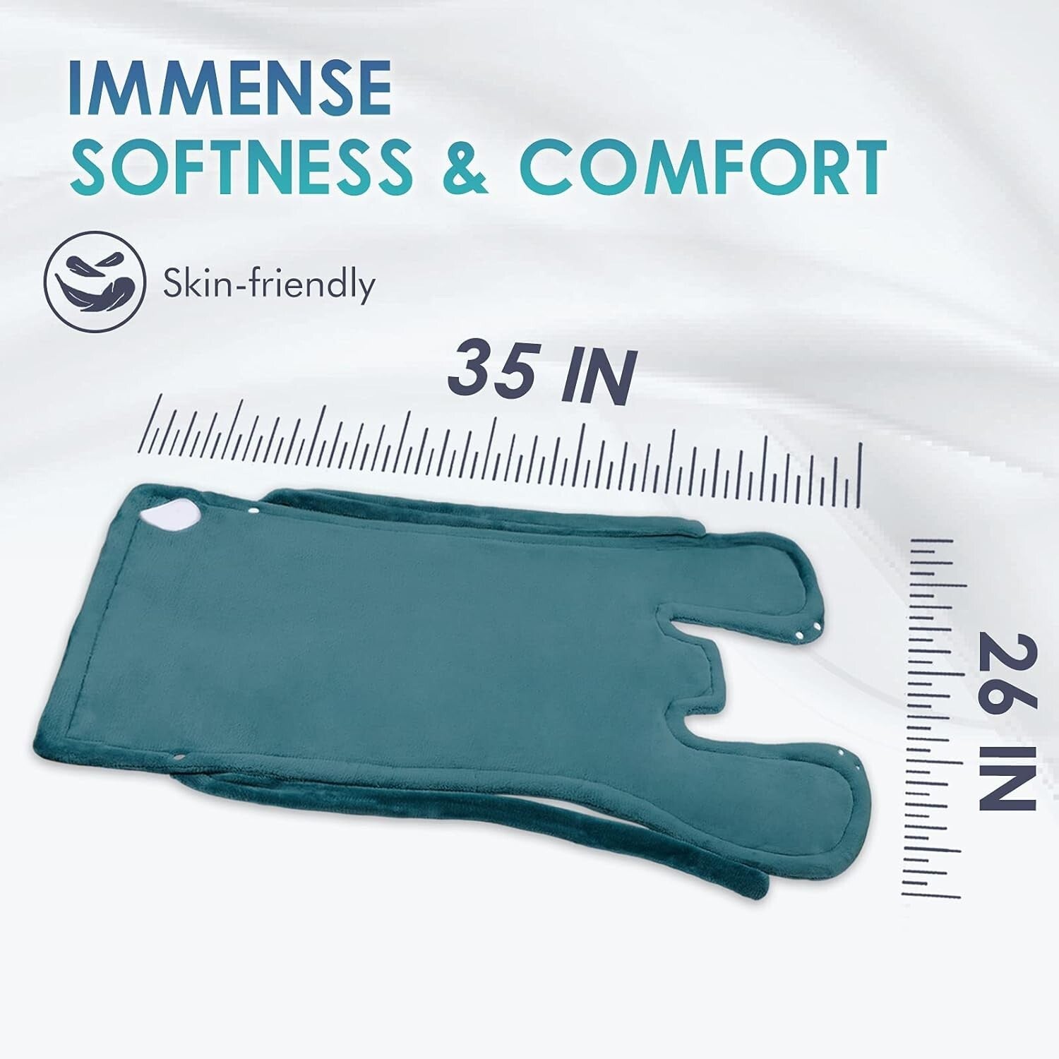 Electric Heating Pad 26"x35" for Neck, Shoulders & Back Pain Relief - Dark Green