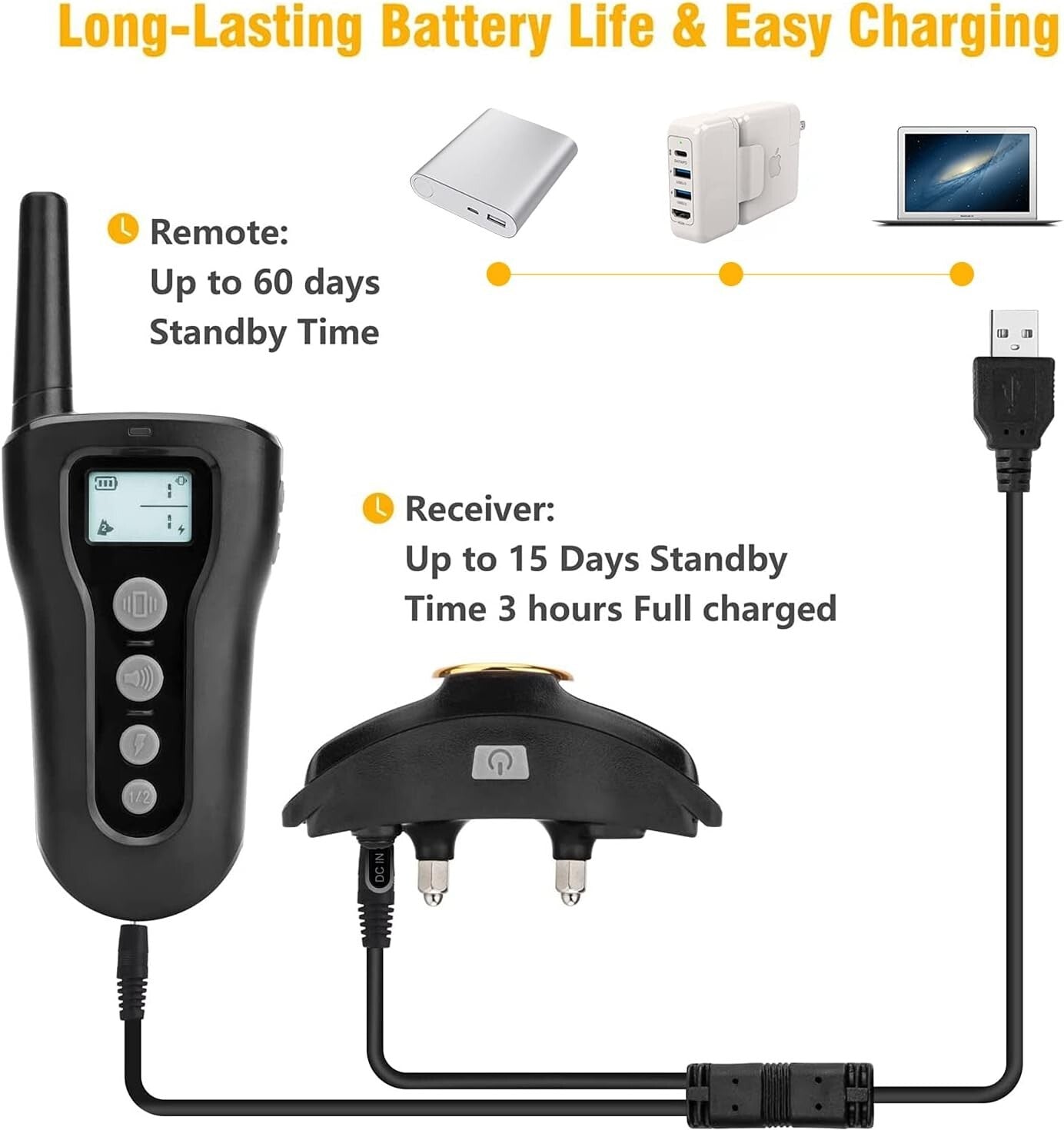 Adjustable Training Collar for Small to Large Dogs - Humane Shock & Vibration