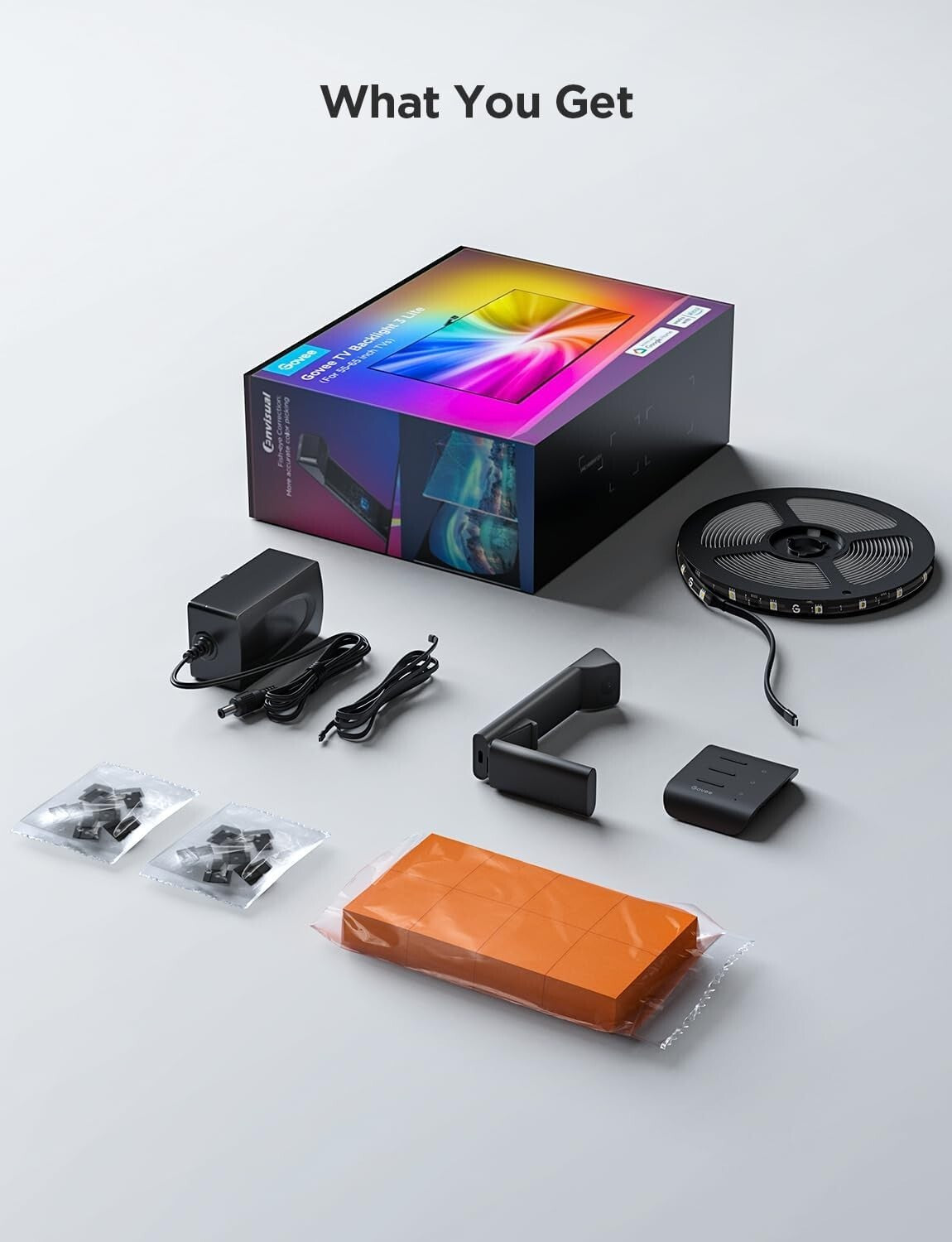 11.8ft Multicolor LED TV Backlight with Voice Control & Fish-Eye Sync Technology