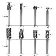 Load image into Gallery viewer, High-Quality Carbide Burrs Set - 8 Double Cut Tools for Woodworking &amp; Metalwork
