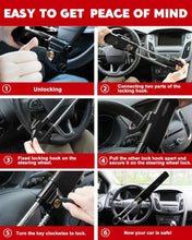 Load image into Gallery viewer, Universal Anti-Theft Steering Wheel Lock - Steel and Plastic Dipped Design
