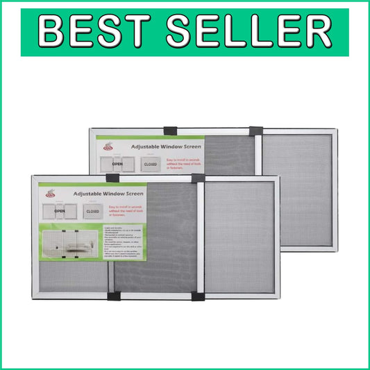 Durable 2-Pack Expandable Window Screens 15.74''H x 21-40''W - Tool-Free Install
